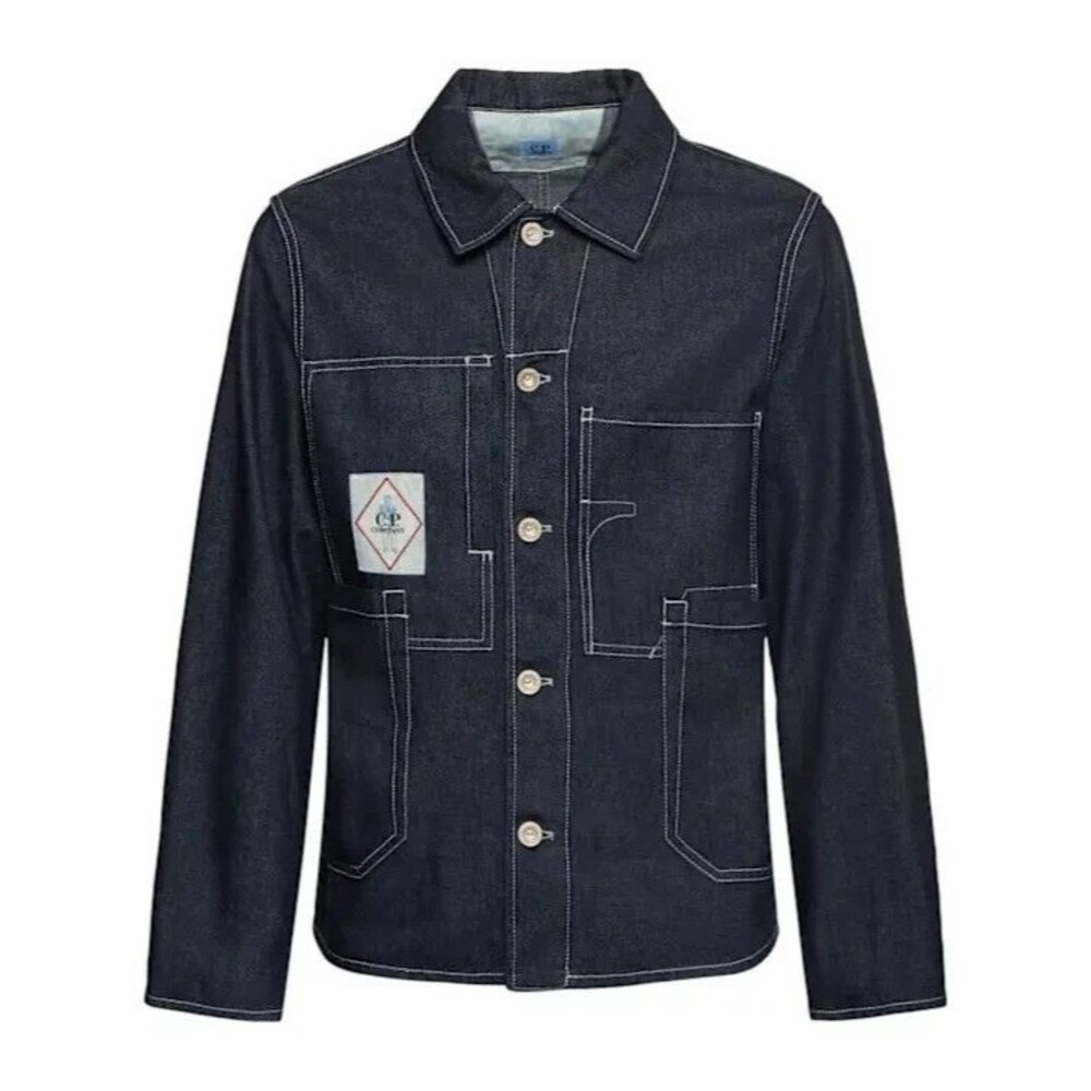 CP COMPANY Jean Jacket Mens Small Dark Wash Denim Button Up $725